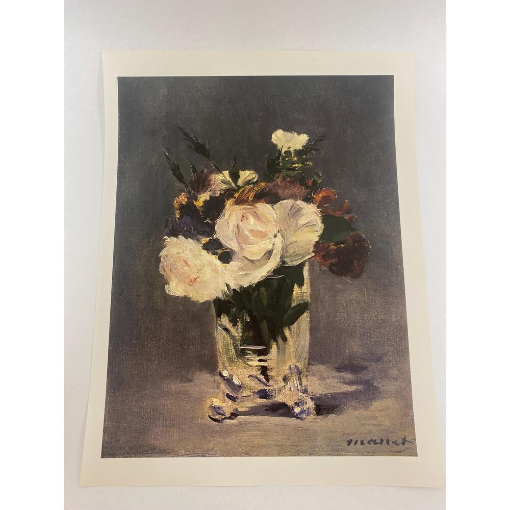 Édouard Manet, Flowers In A Crystal Vase, Print, Book Page, Painting